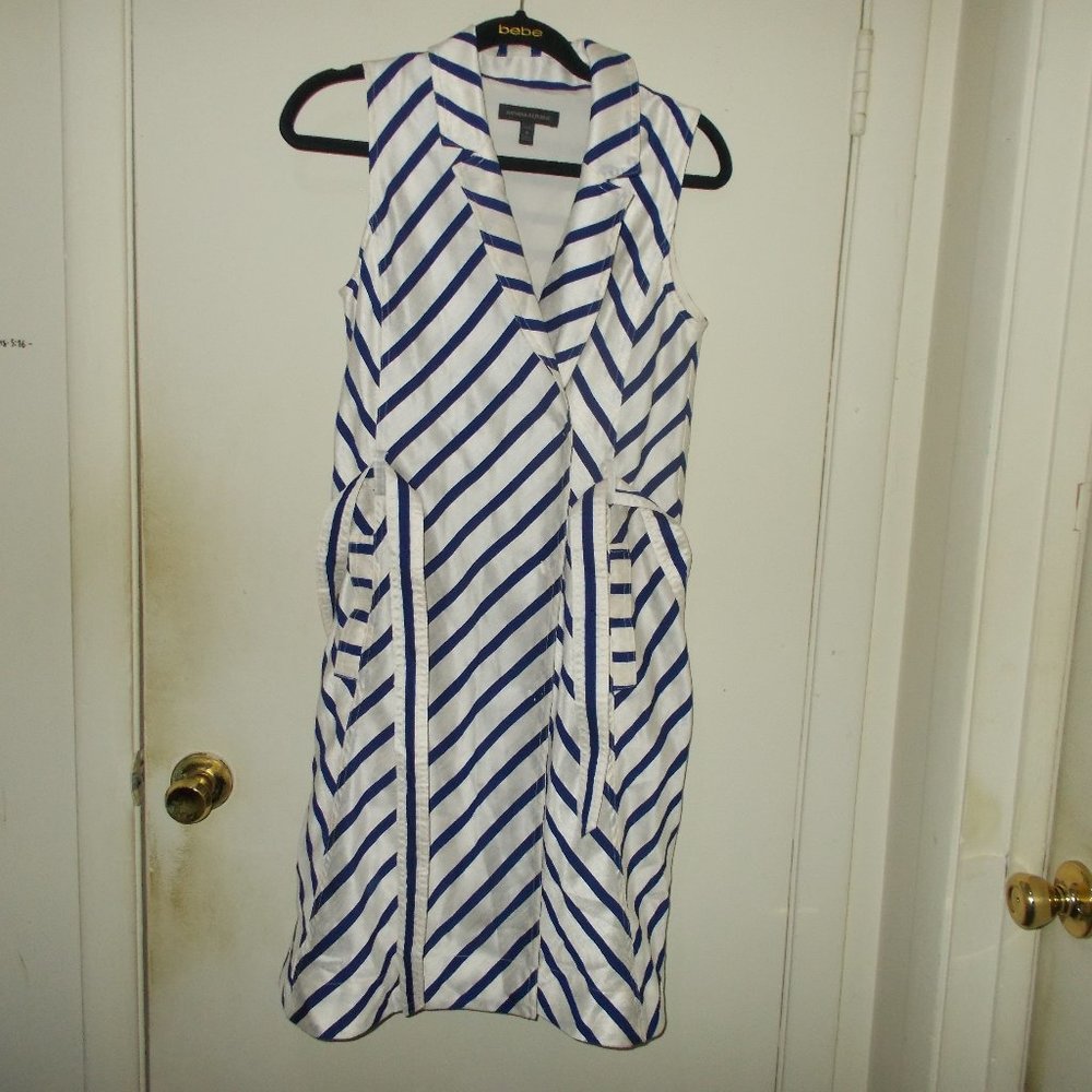Banana Republic Trench Wrap Dress Navy/Cream Size 4 Petite